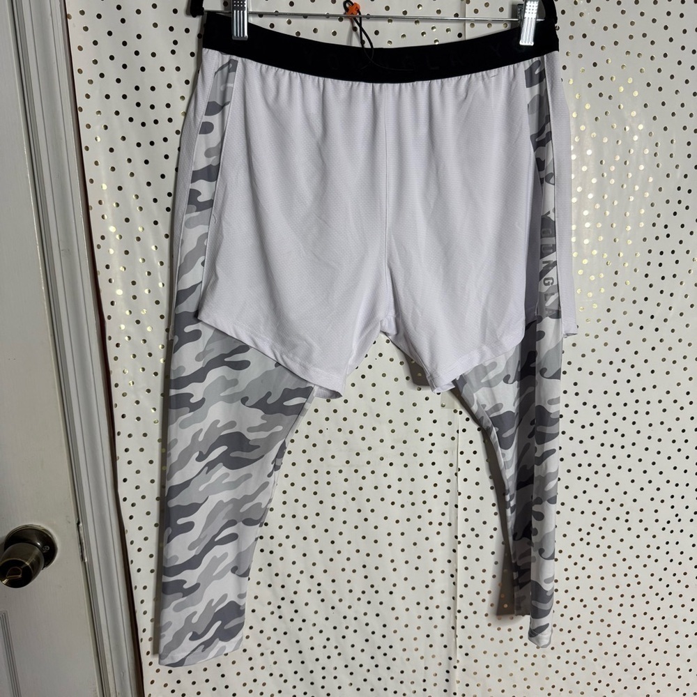 Youngla men’s White and Gray Camouflage Athletic